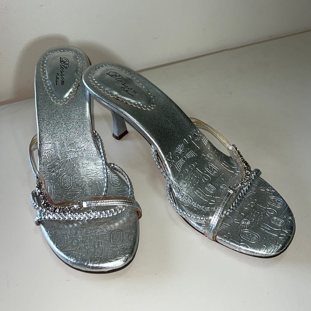 Blossom Collection Stylish Silver/Rhinestone Sandal